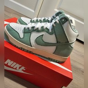 Women's Nike Dunk High Green Denim 8